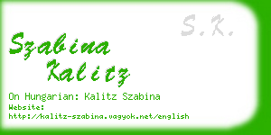 szabina kalitz business card